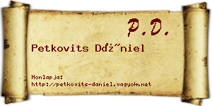 Petkovits Dániel névjegykártya